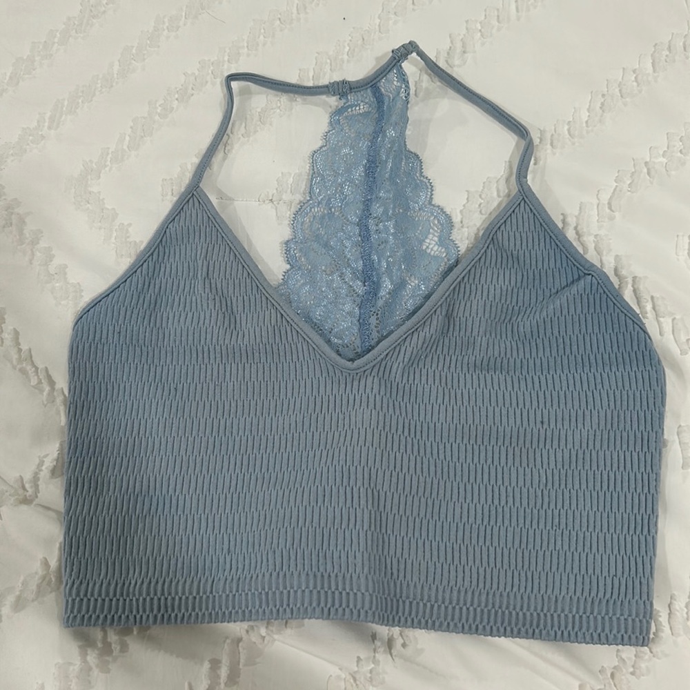 Light blue crop top